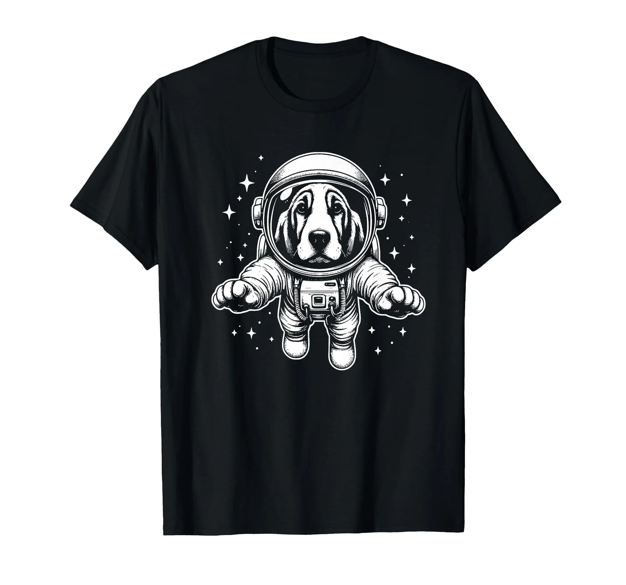 Dog Dad Mom Space - Astronaut Basset Retriever Premium T-Shirt