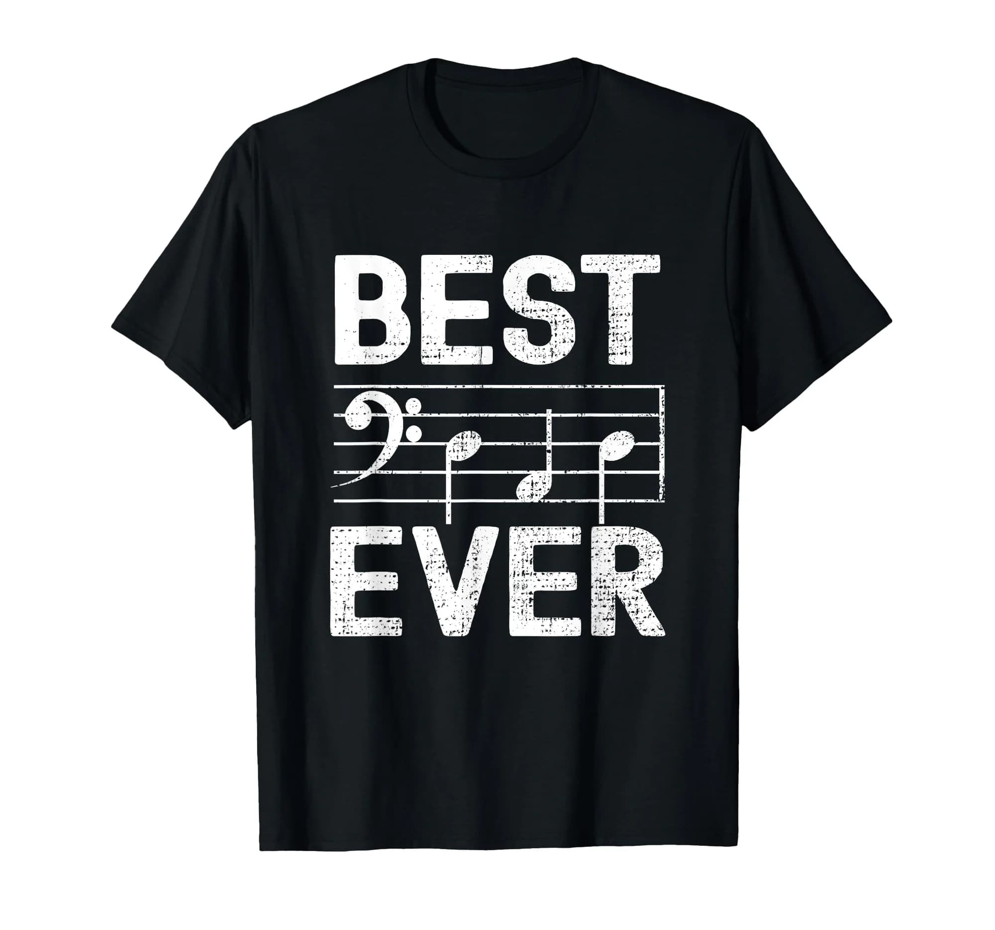 Best Dad Ever Music Bass Clef Staff DAD Notes Bass Players T-Shirt