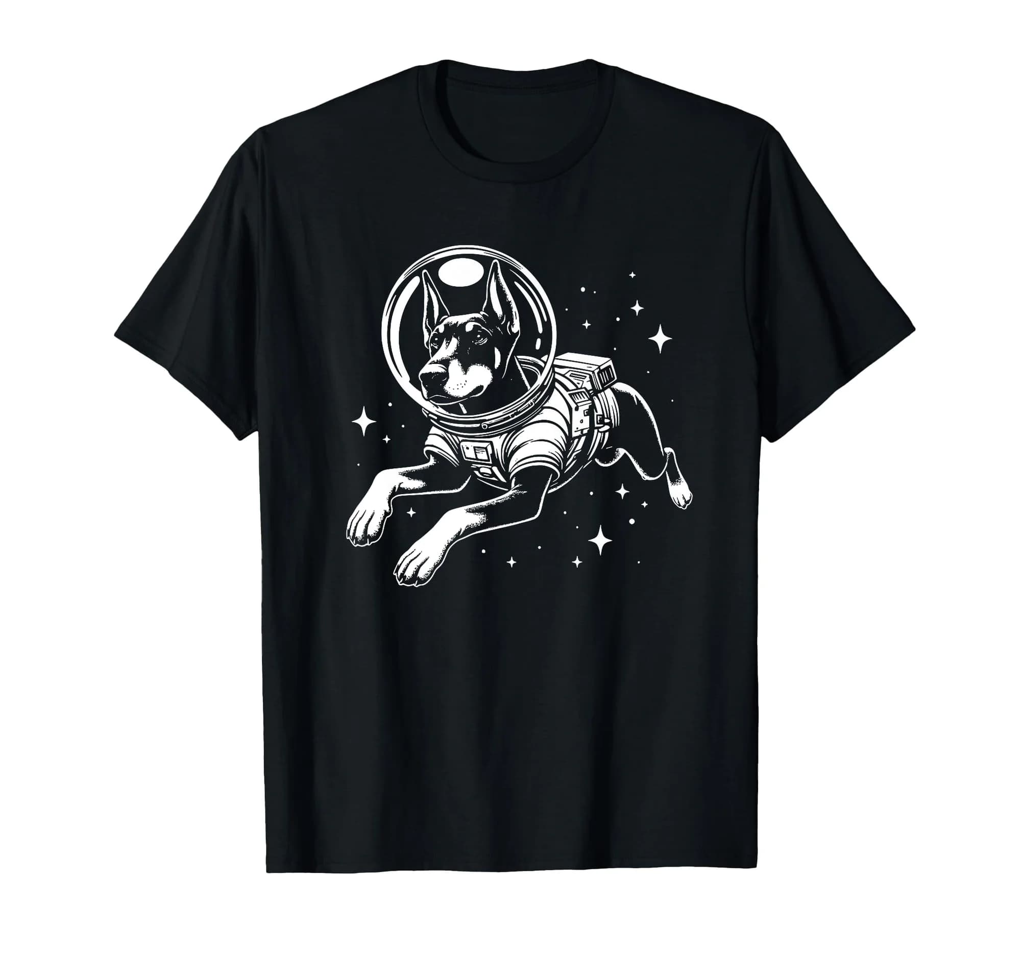 Dog Dad Mom Space - Astronaut Doberman Pinscher Premium T-Shirt
