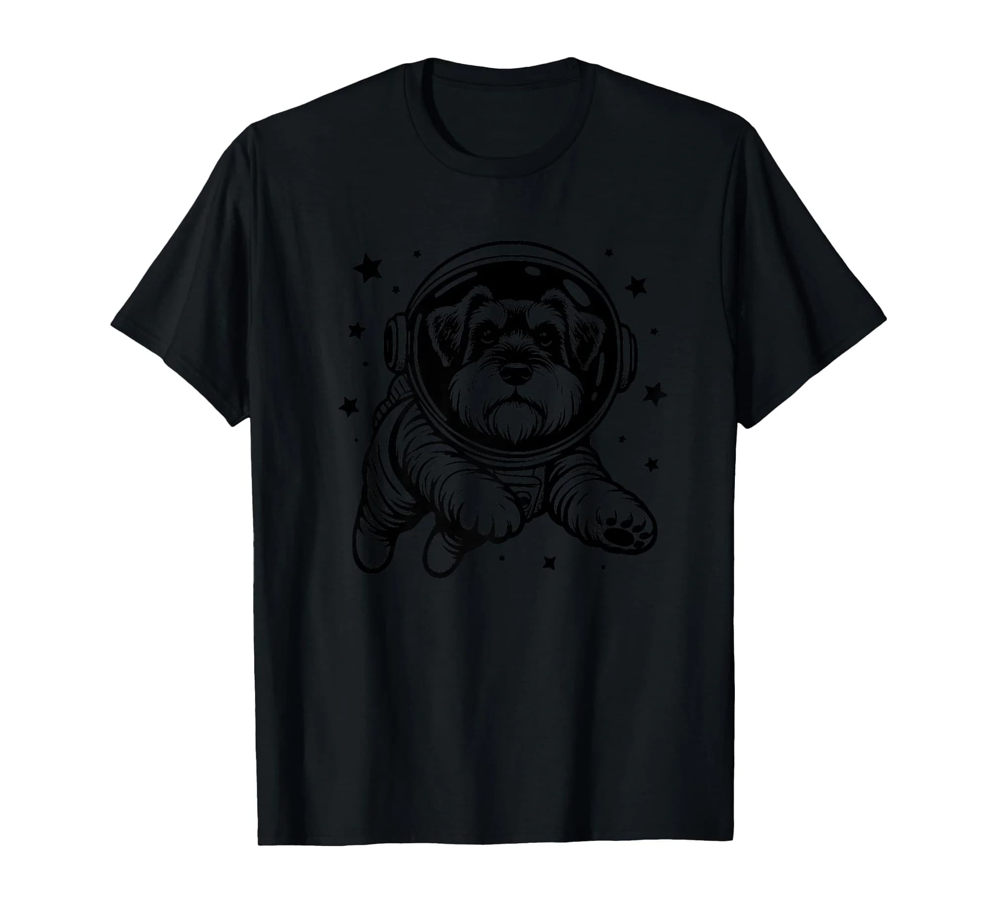 Dog Dad Mom Space - Astronaut Schnauzer Premium T-Shirt