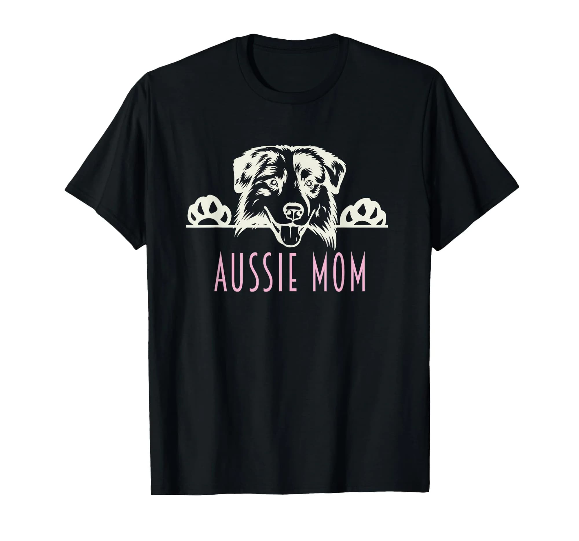Aussie Mom with Australian Shepherd Dog T-Shirt