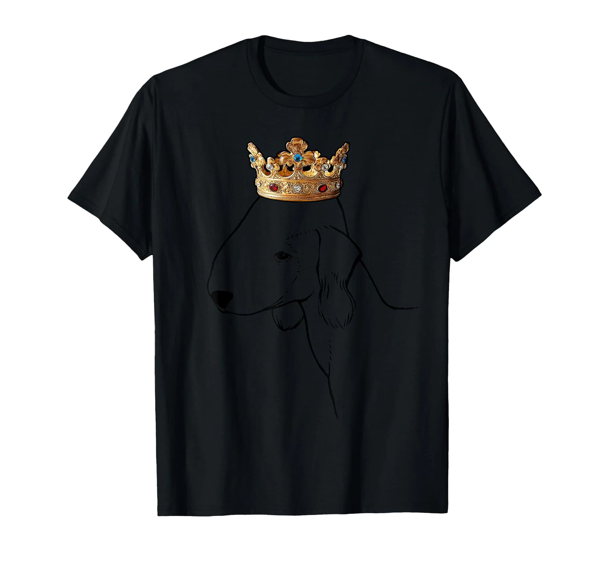 Bedlington Terrier Dog Wearing Crown T-Shirt