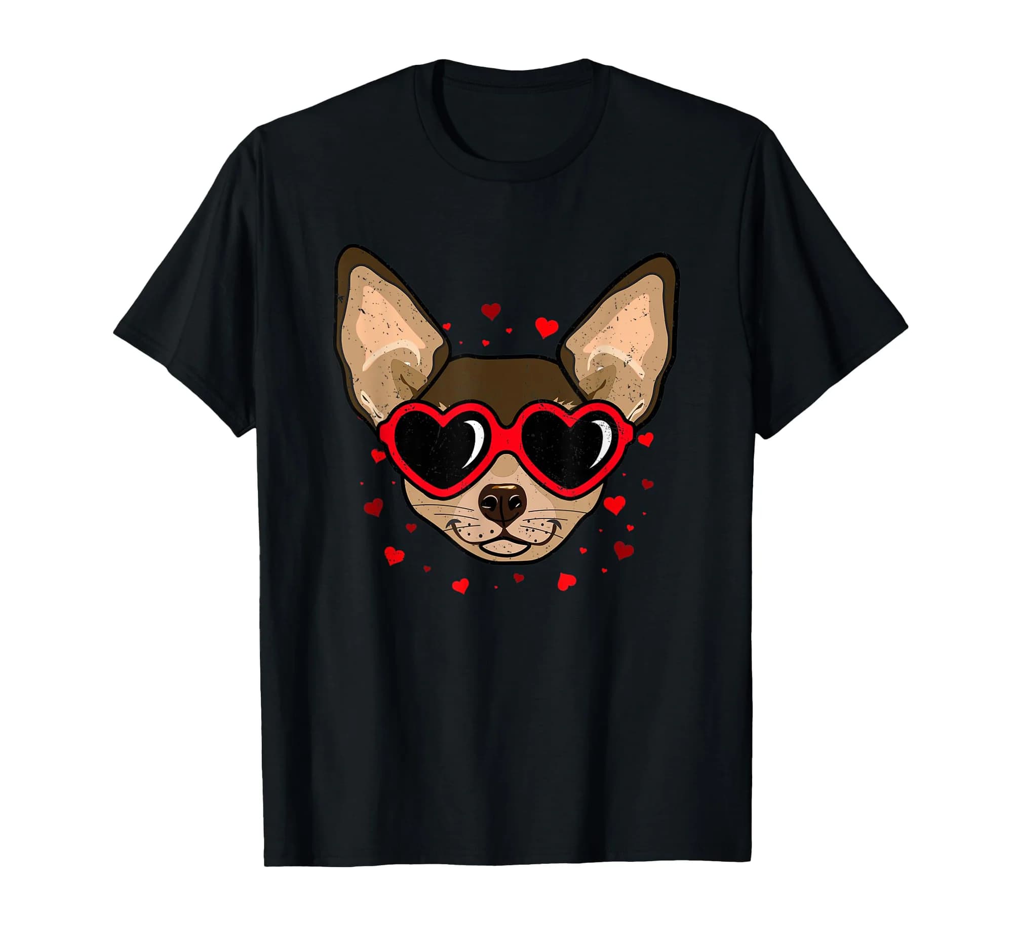 Chihuahua Valentine Cute Dog Sunglasses Lovers T-Shirt