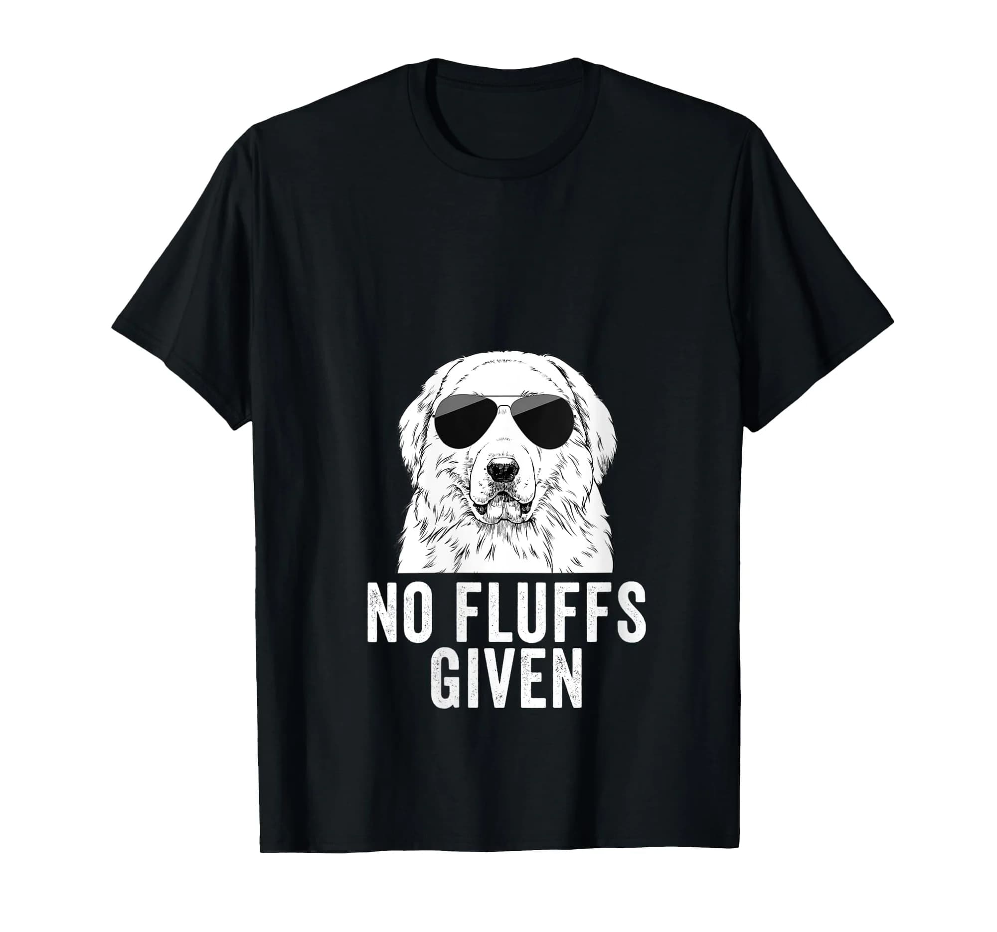 Womens Funny No Fluffs Given Great Pyrenees PYR Dog Mom Dad V-Neck T-Shirt