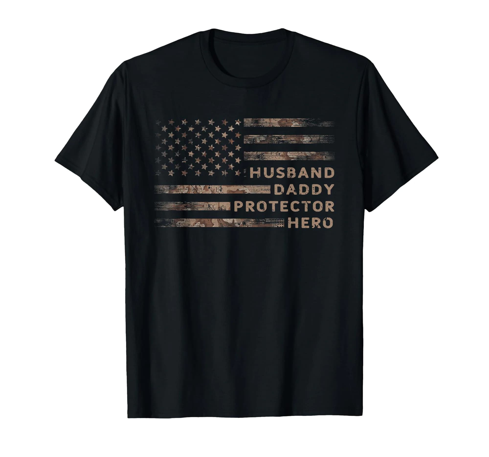 Husband Daddy Protector Hero Camouflage Dad T-Shirt