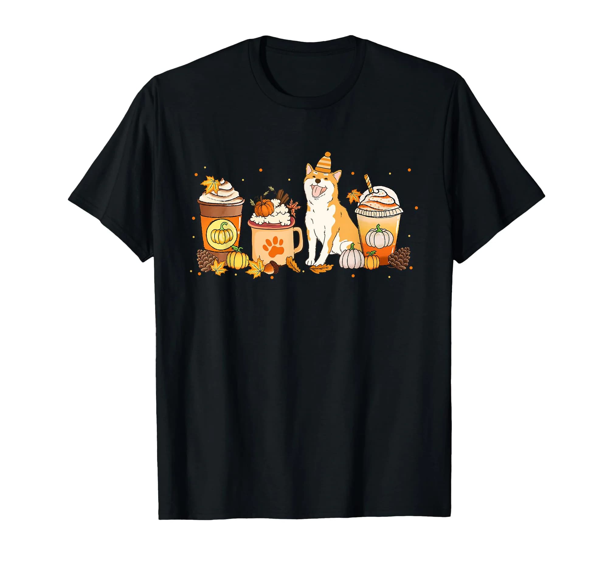 Shiba Inu Coffee Pumpkin Spice Dog Lovers Fall Thanksgiving T-Shirt