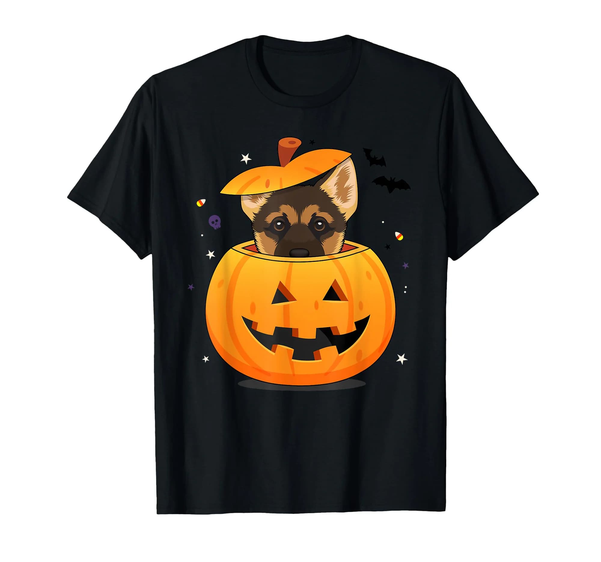 German Shepherd Pumpkin Shirt Funny Cute Dog Lover Halloween T-Shirt