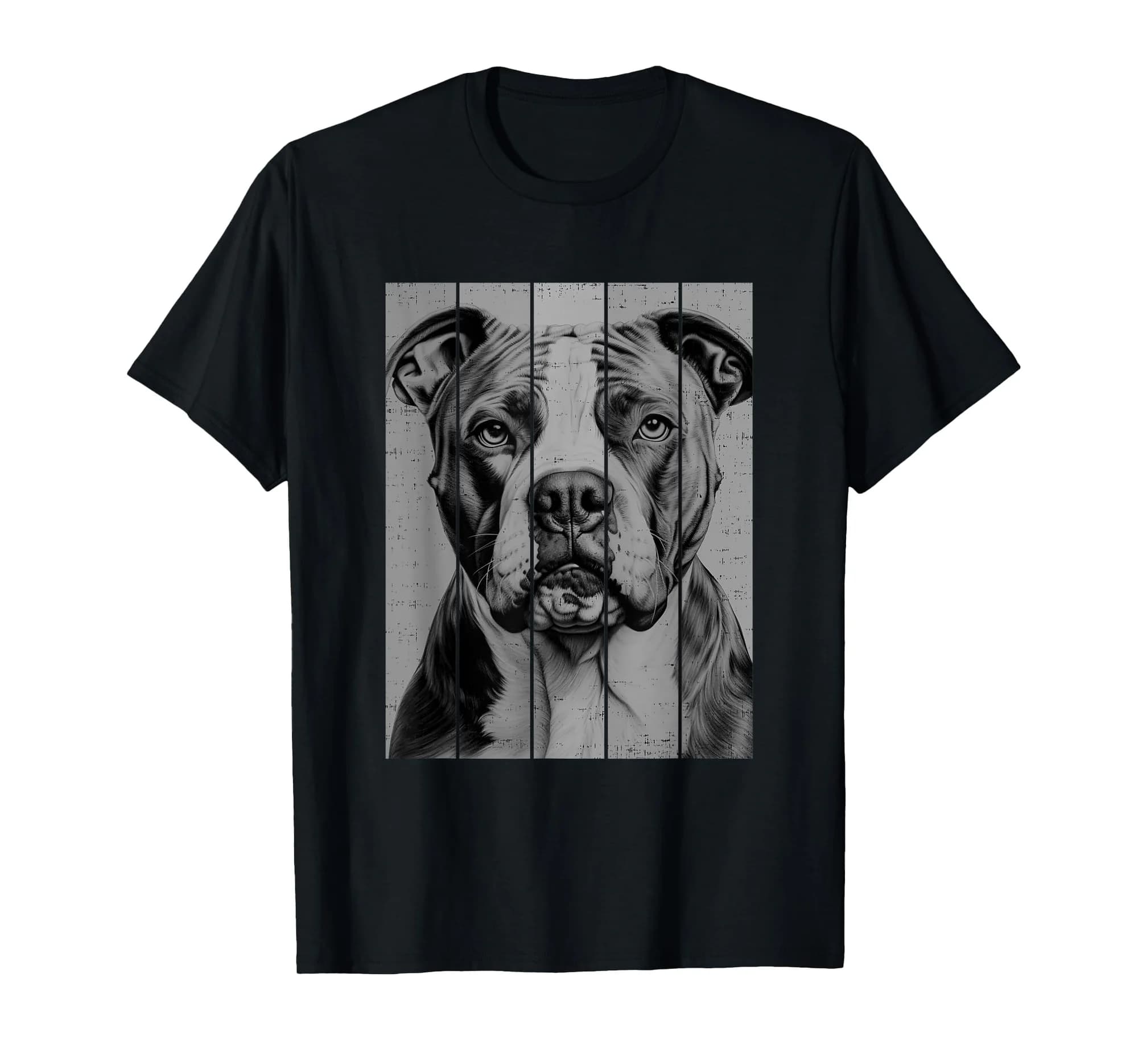 Cool American Bulldog Portrait Black And White Style T-Shirt
