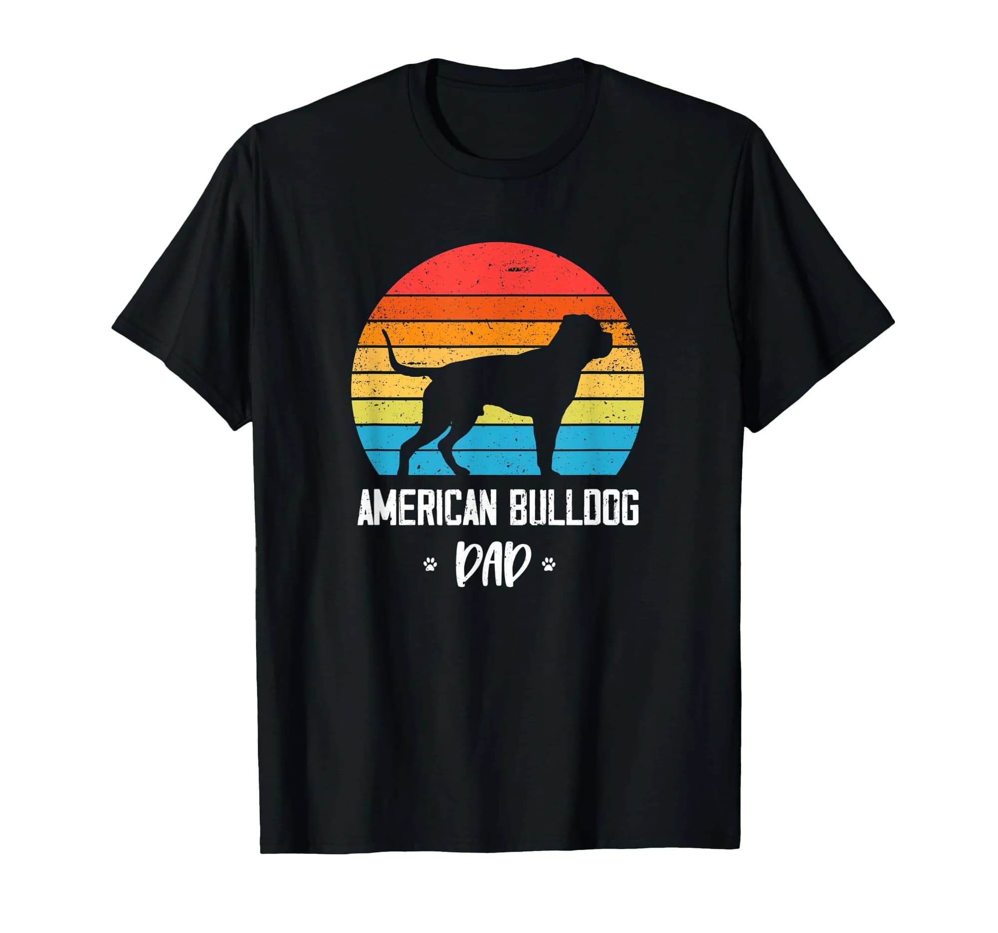 American Bulldog Dad Retro Vintage T-Shirt
