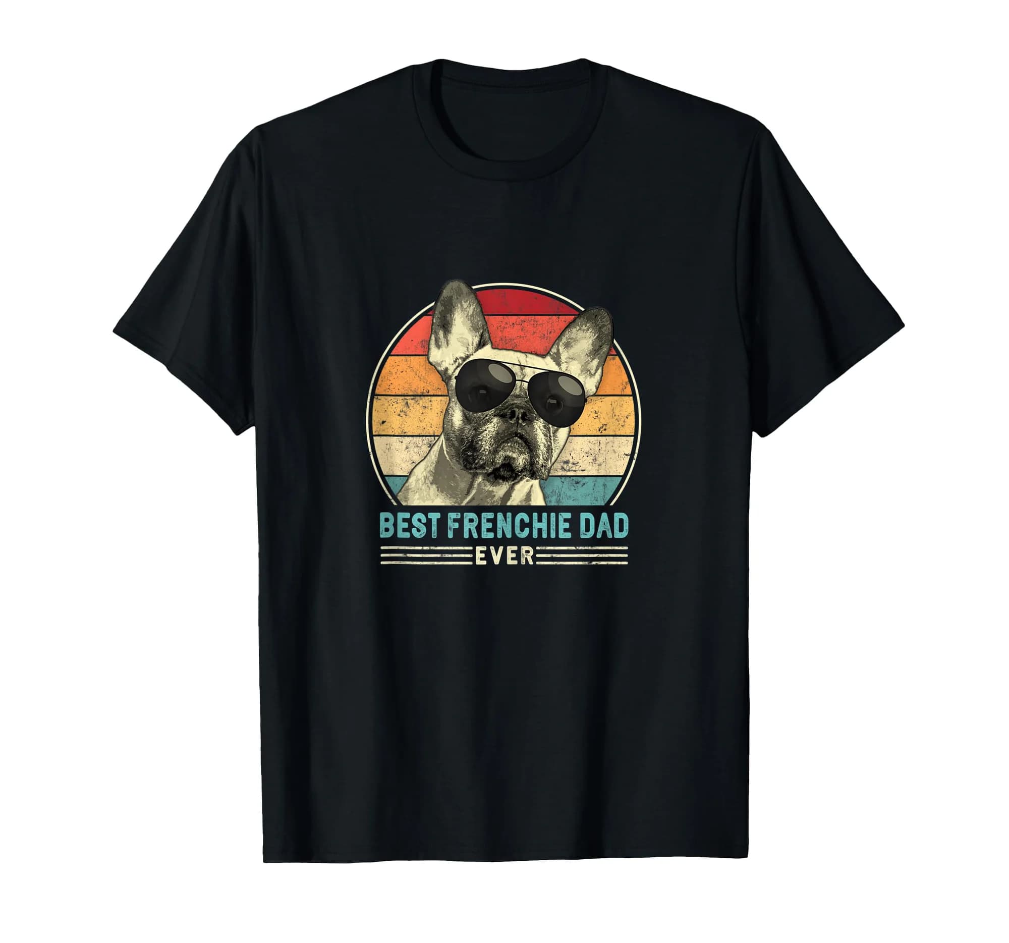 Best Frenchie Dad Ever Retro Vintage 60s 70s Sunset Tank Top