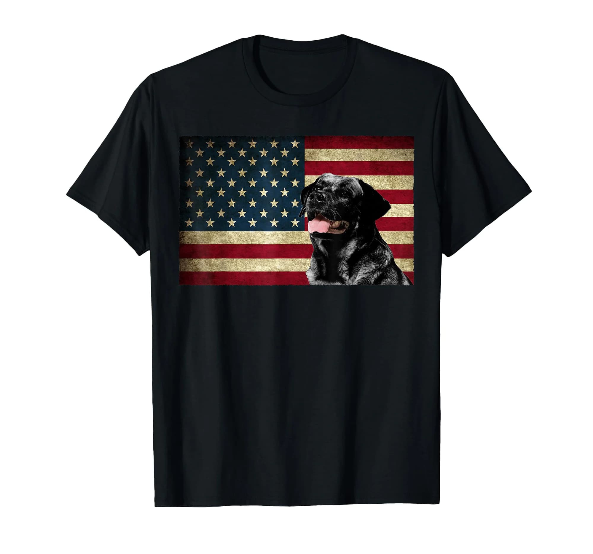Black Labrador retriever gifts American Flag black Lab dog T-Shirt
