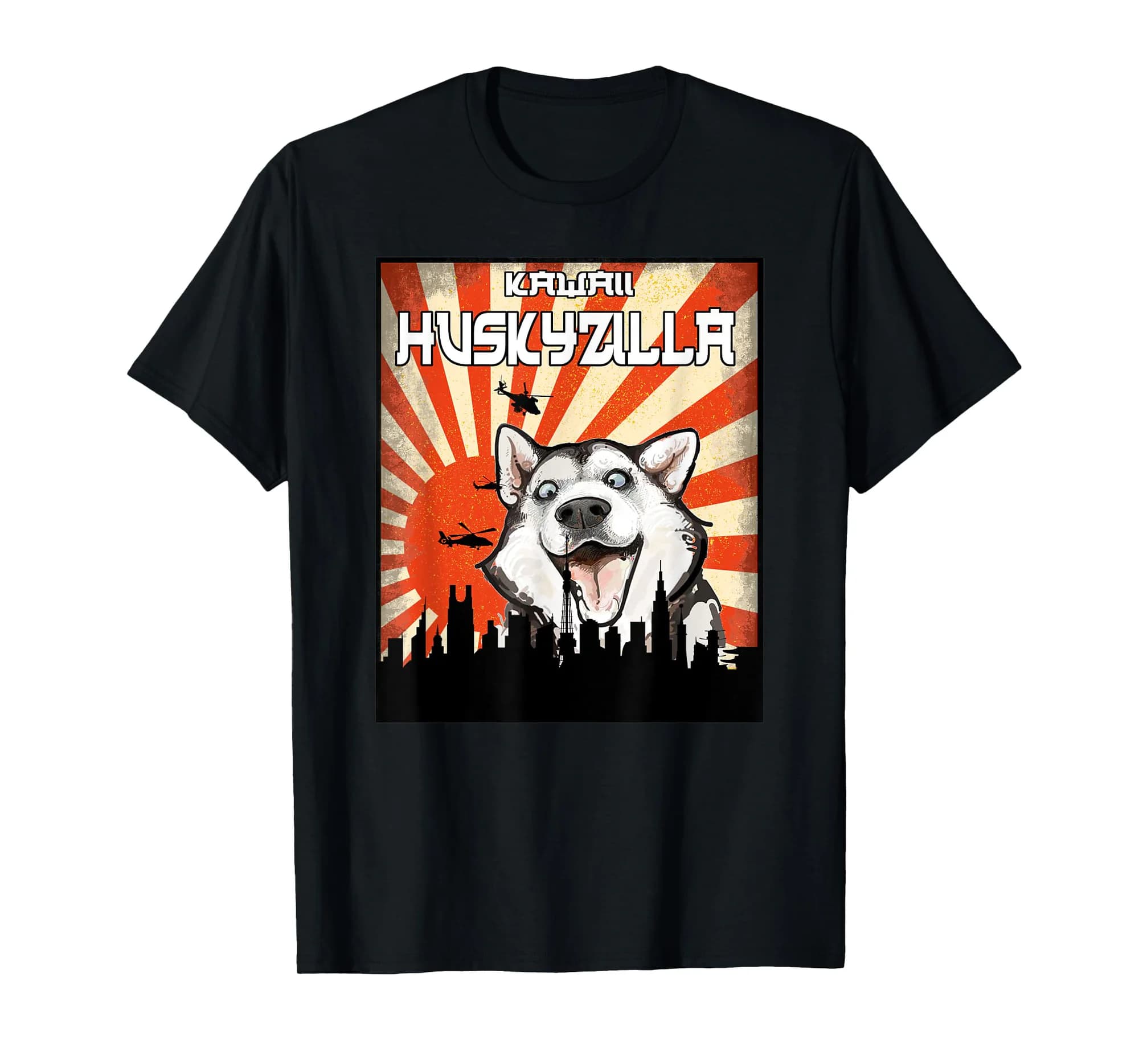 Husky-Zilla Husky T-Shirt, Cute Husky Dog Shirt Kawaii Tee