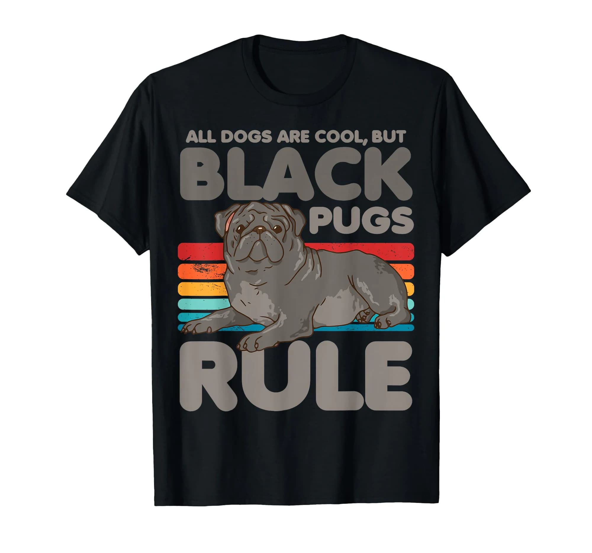 Funny Black Pug Dog Lover Black Pug Lover Pug Mom Dad T-Shirt