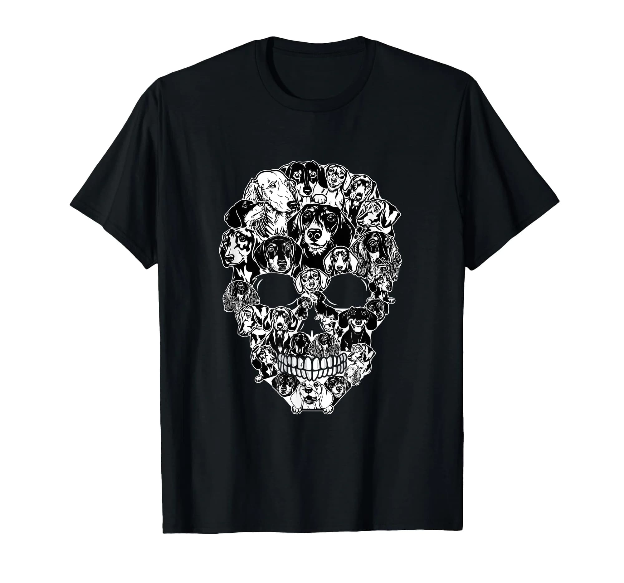 Funny Dachshund Skull Dog Skeleton Halloween T-Shirt
