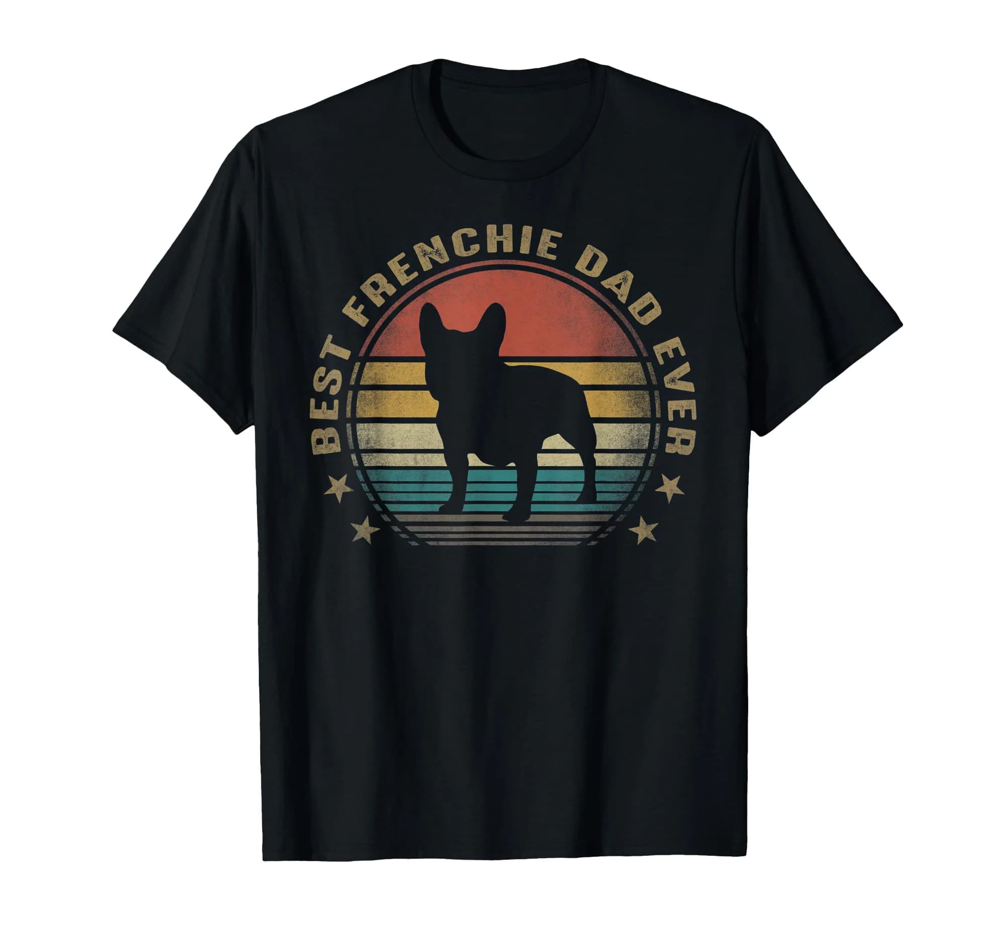 Mens Vintage Best Frenchie Dad Ever Funny Father's Day Gift T-Shirt