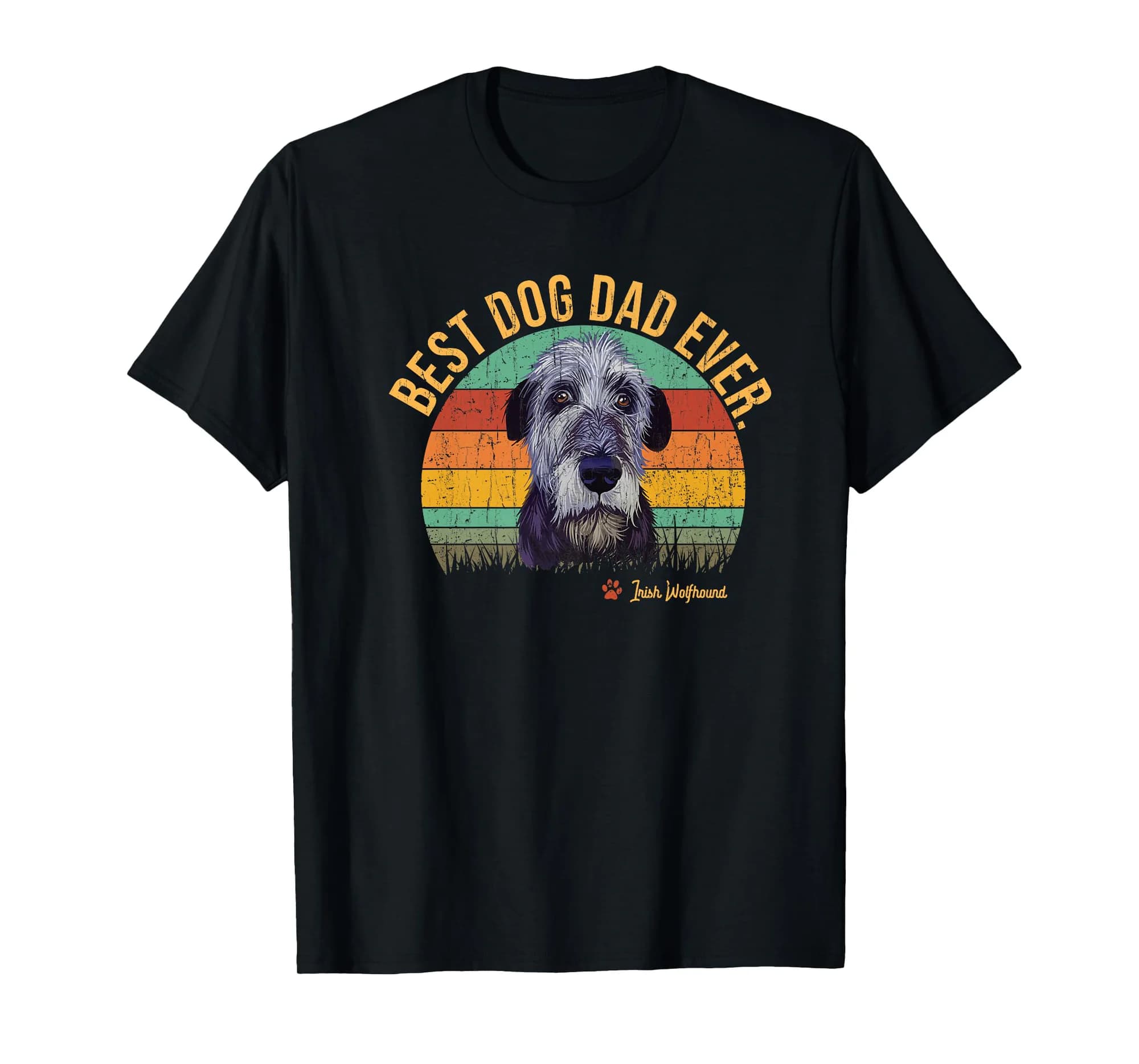 Irish Wolfhound Dad Vintage Best Dog Dad Ever Sunset Premium T-Shirt