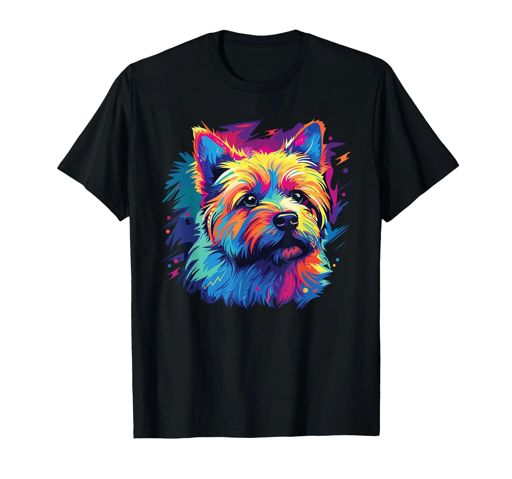 Watercolor Colorful Norwich Terrier Dog T-Shirt