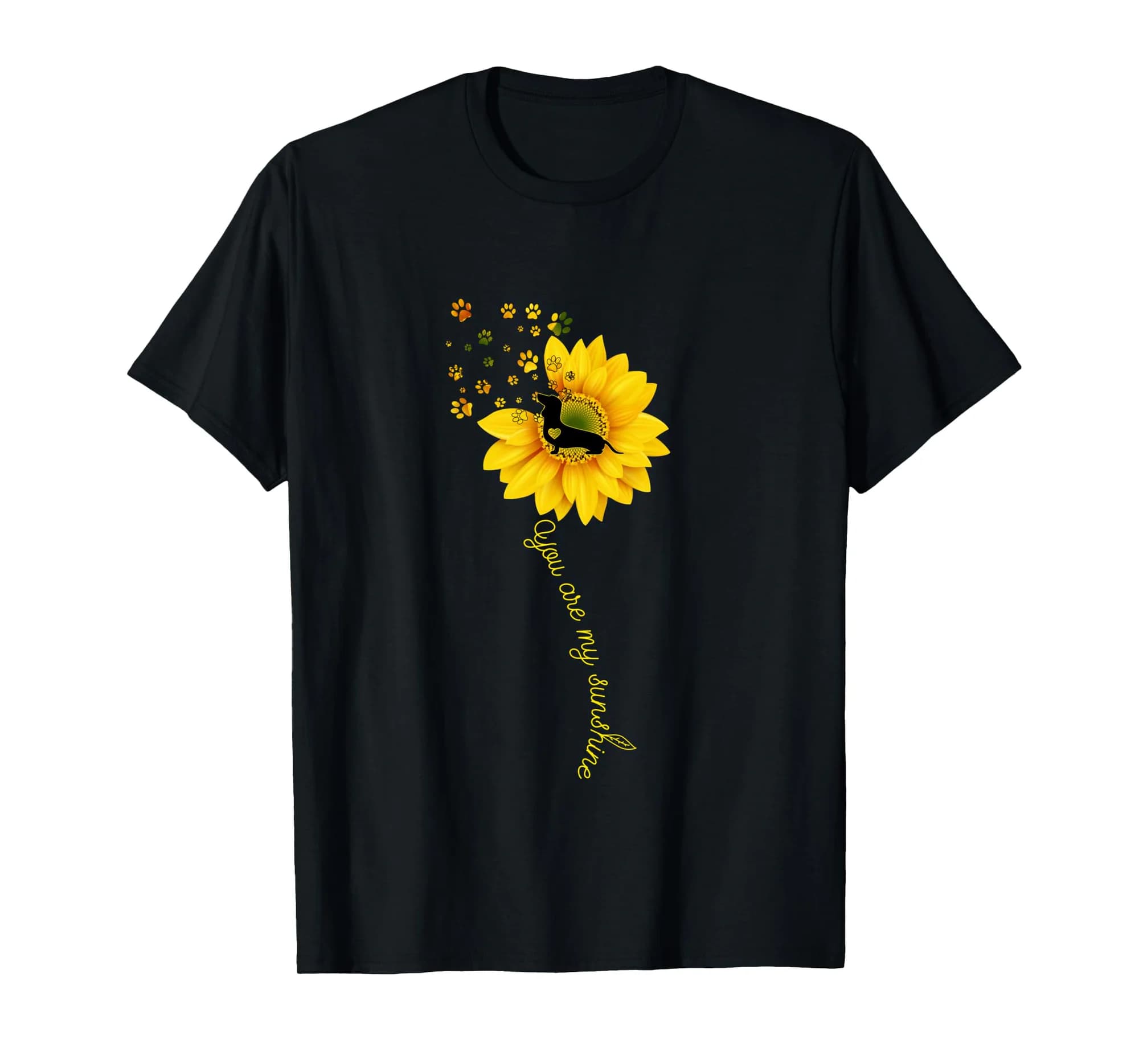 You Are My Sunshine Half Sunflower Dachshund Dog Funny Long Sleeve T-Shirt
