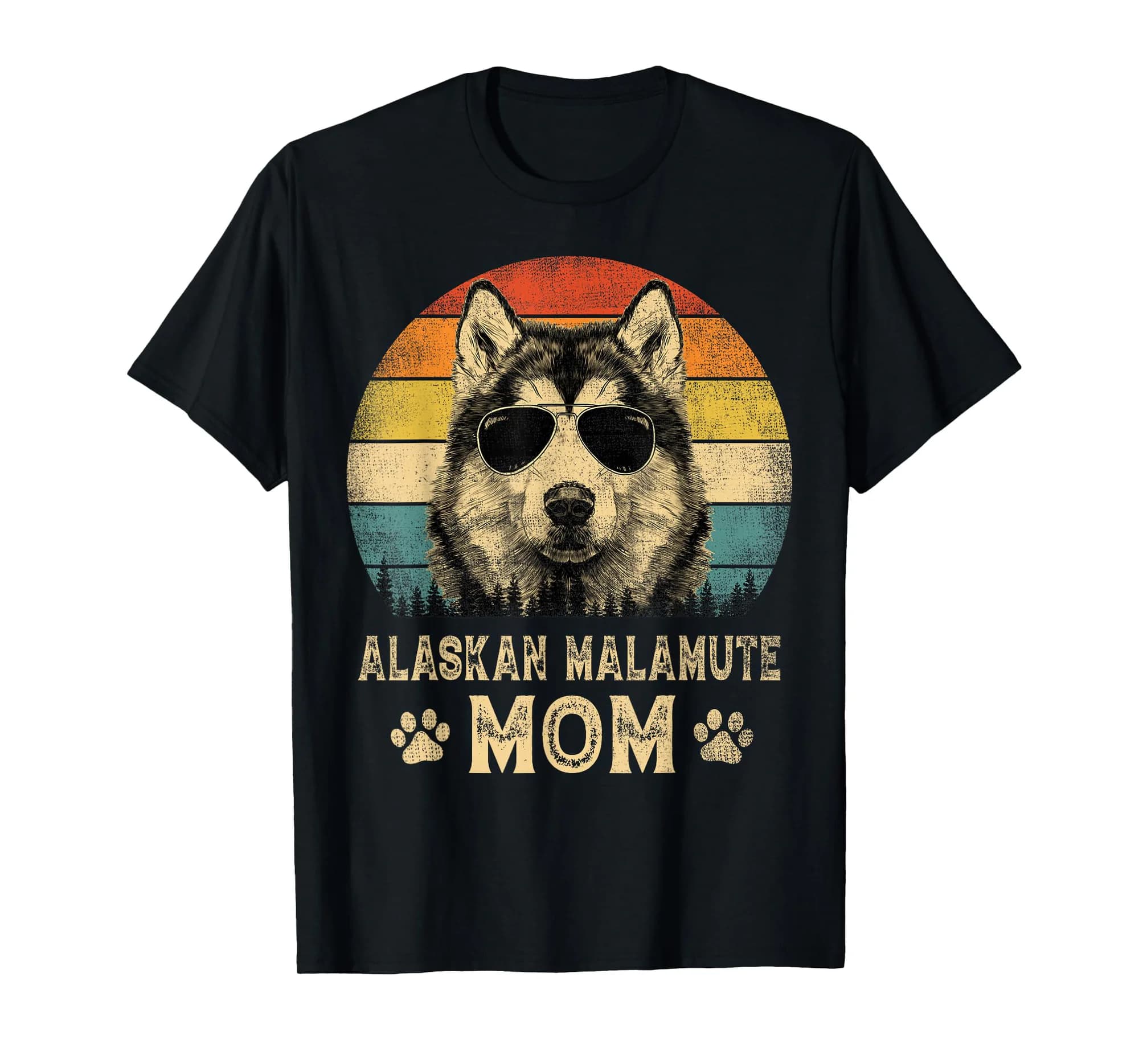 Vintage Alaskan Malamute Mom Dog Lovers Mother's Day T-Shirt