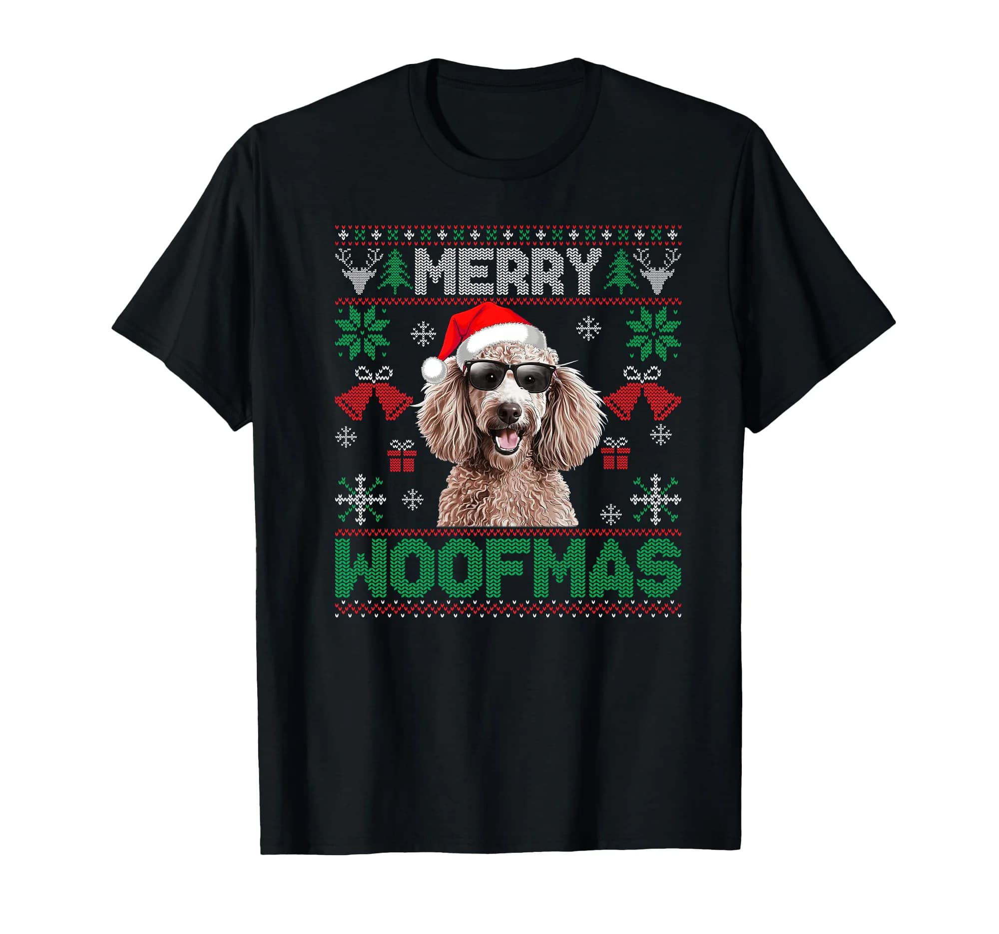 Poodles Merry Christmas Woofmas Dog Lover Mom Dad Premium T-Shirt