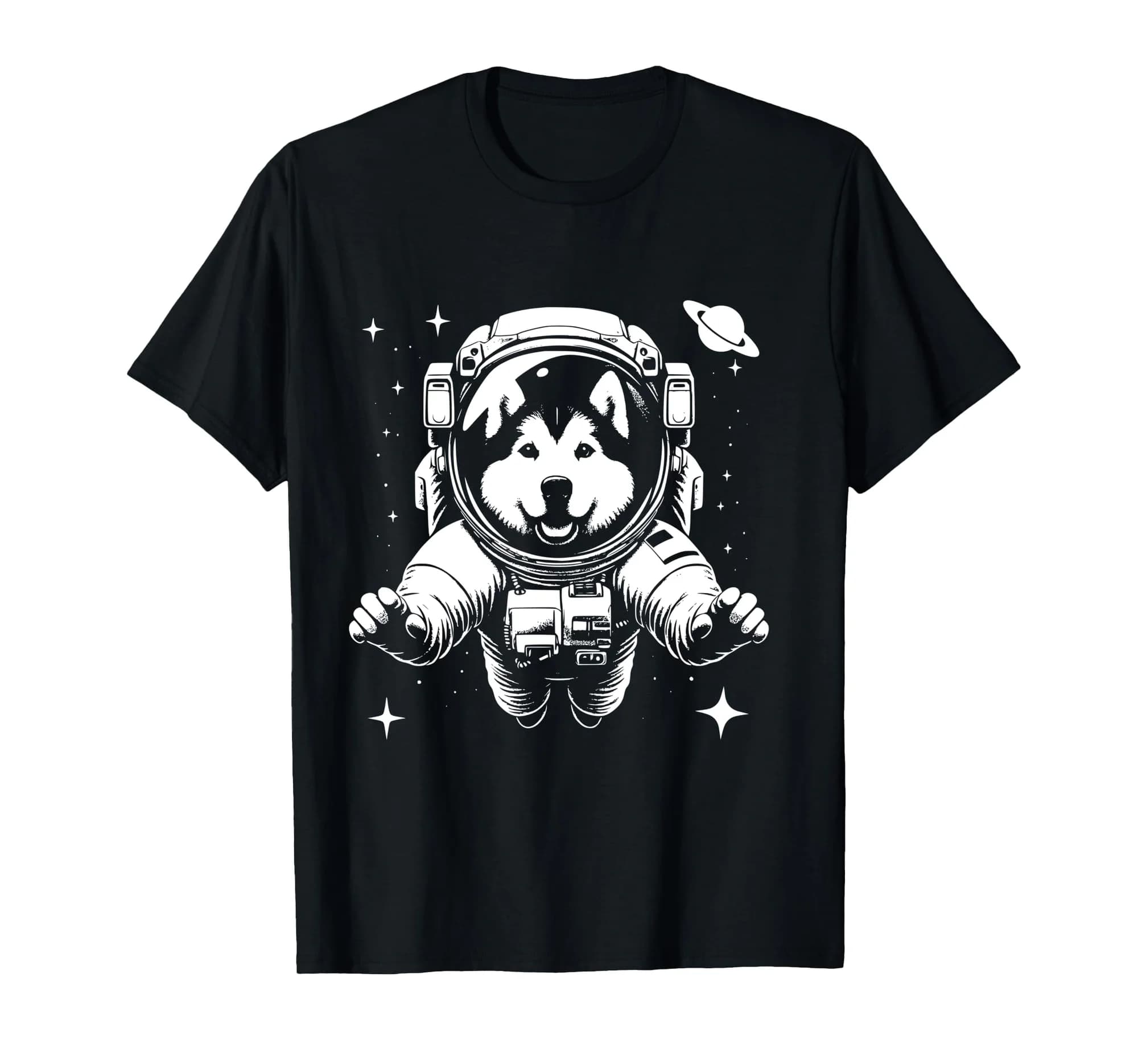 Dog Dad Mom Space - Astronaut Alaskan Malamute Long Sleeve T-Shirt