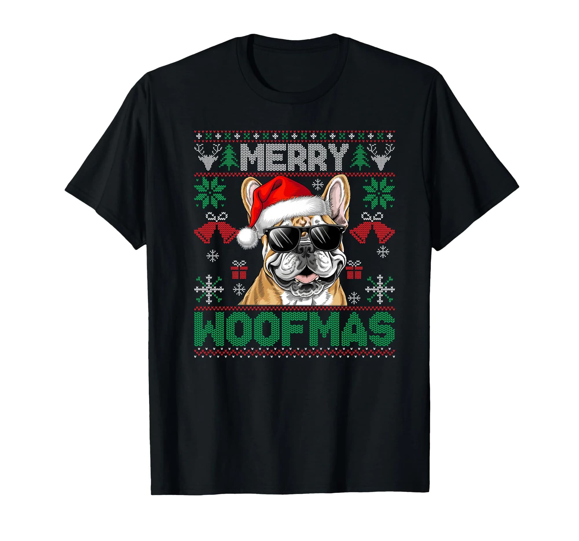 French Bulldogs Merry Christmas Woofmas Dog Lover Mom Dad Premium T-Shirt