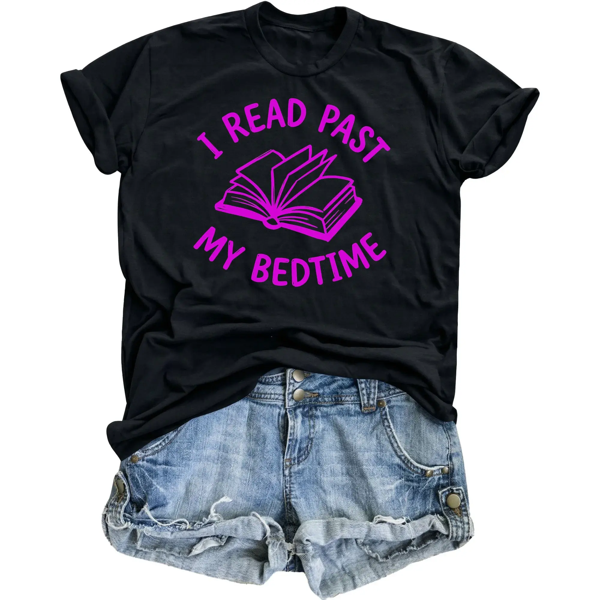 Funny Graphic Tee I Read My Bedtime Unisex T-Shirt Book Lover Apparel Soft Cotton Crew Neck Everyday Casual Top