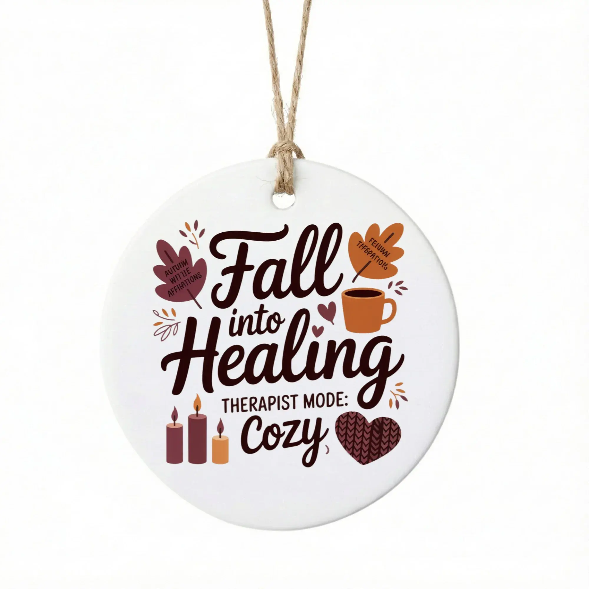 Christmas Ornament Fall into Healing Therapist Mode Ceramic Decoration for Holiday Tree Keepsake Seasonal Home Decor Gift