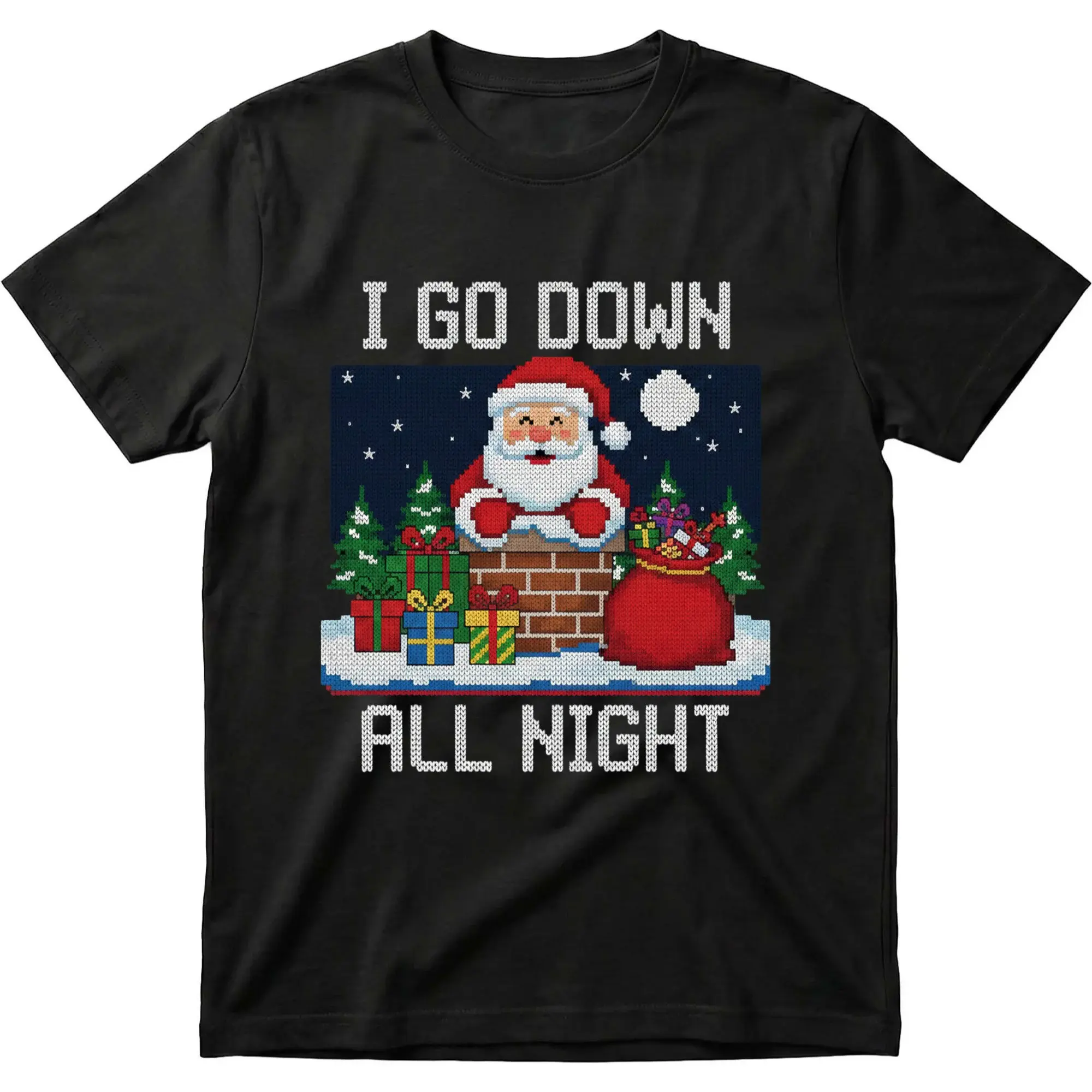 Funny Christmas Graphic Tee Santa Holiday Unisex Crew Neck T-Shirt for Casual Winter Party Wear