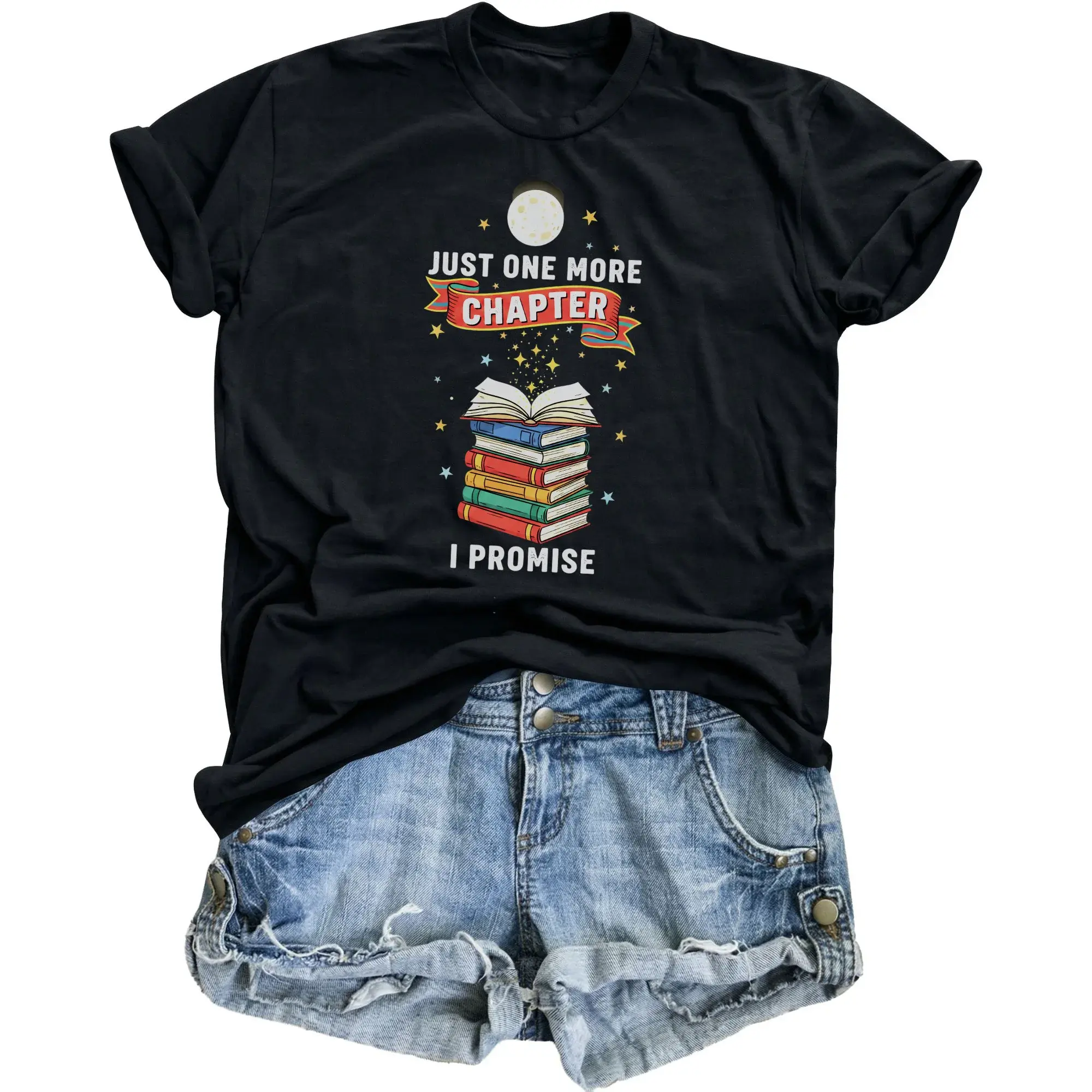 Graphic Tee More Chapter I Promise Reading Lover Unisex Crew Neck T-Shirt for Casual Everyday Comfort Wear