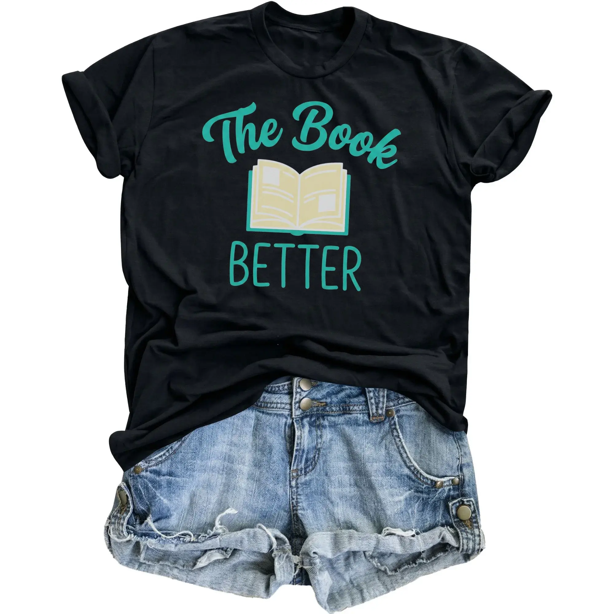 Graphic Tee the Book Was Better Unisex Crew Neck Shirt for Lovers and Readers Soft Cotton Casual Top