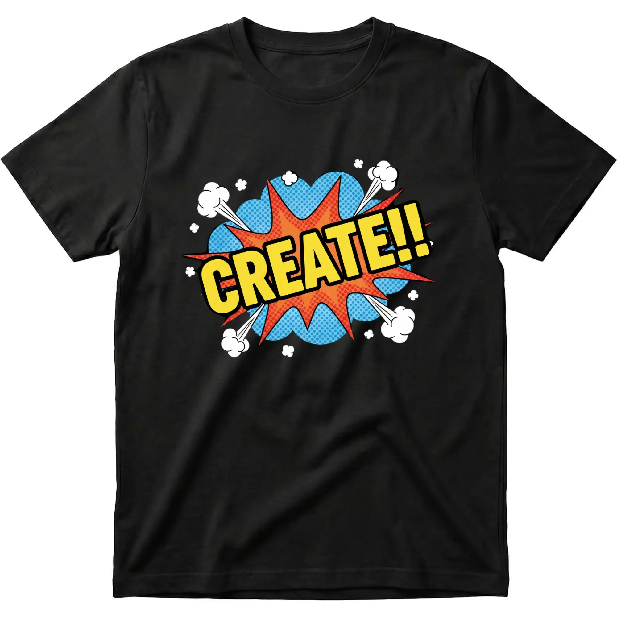 Graphic Tee Create Comic Book Style Art Print Unisex Crew Neck Shirt for Casual Everyday Wear and Expression